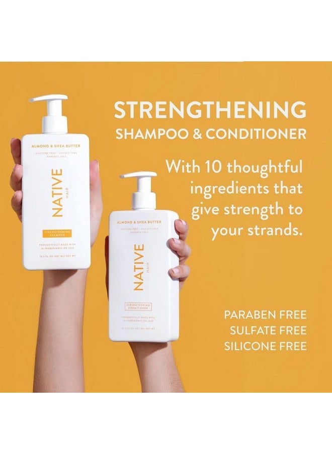 Native Shampoo and Conditioner Contain Naturally Derived Ingredients| All Hair Type Color & Treated, Fine to Dry Damaged, Sulfate & Dye Free - Almond & Shea Butter, 16.5 fl oz each (2 pack)