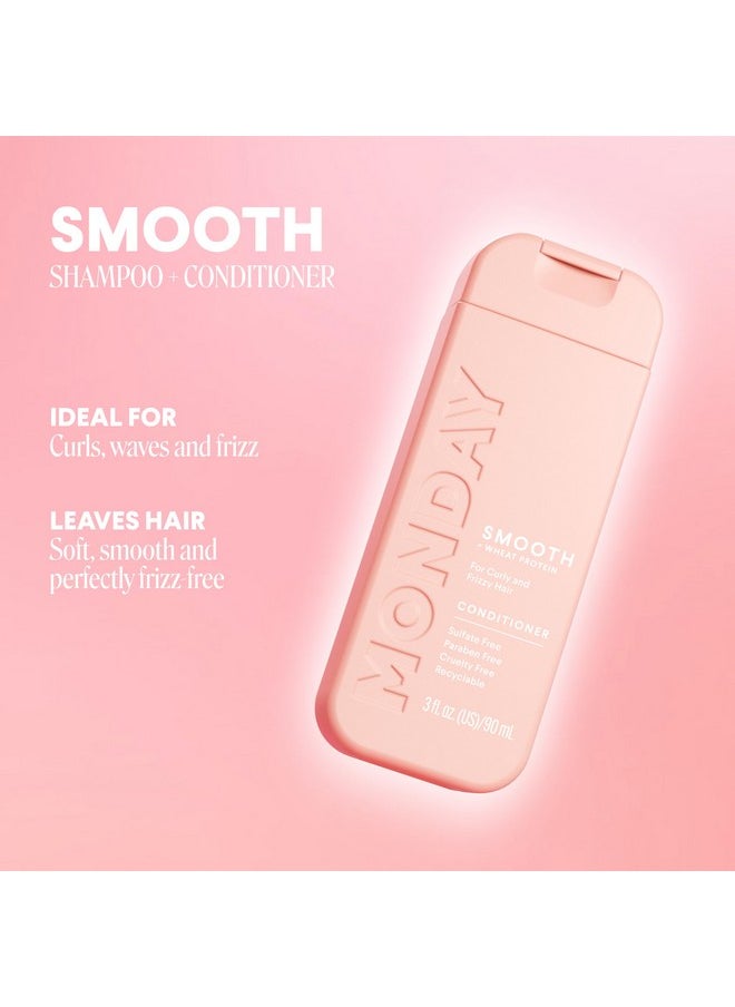 Monday Haircare Smooth Shampoo & Conditioner Travel Pack - 3oz, 90ML Travel Kit (2 x Shampoo,2 x Conditioner)
