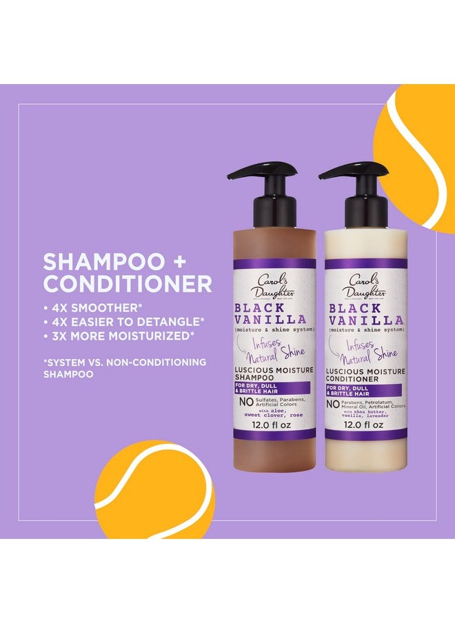 Carol's Daughter Black Vanilla Sulfate Free Shampoo and Conditioner Set for Curly, Wavy or Natural Hair, Moisturizing Hair Care for Dry, Damaged Hair, 1 Kit