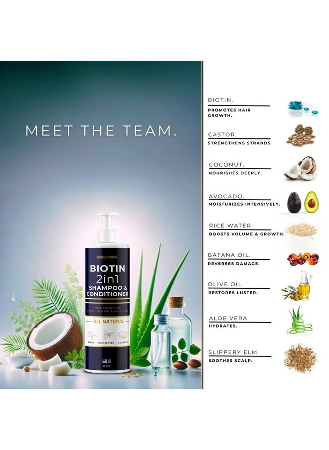 Biotin 2 in 1 Shampoo and Conditioner Men & Women Biotin Shampoo and Conditioner for Thinning Hair Treatment Women & Mens Shampoo and Conditioner 2 in 1 Biotin for Hair Growth Shampoo Conditioner Set