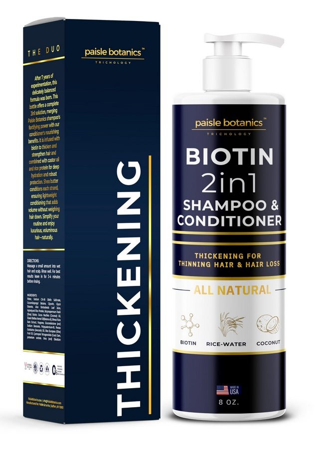 Biotin 2 in 1 Shampoo and Conditioner Men & Women Biotin Shampoo and Conditioner for Thinning Hair Treatment Women & Mens Shampoo and Conditioner 2 in 1 Biotin for Hair Growth Shampoo Conditioner Set