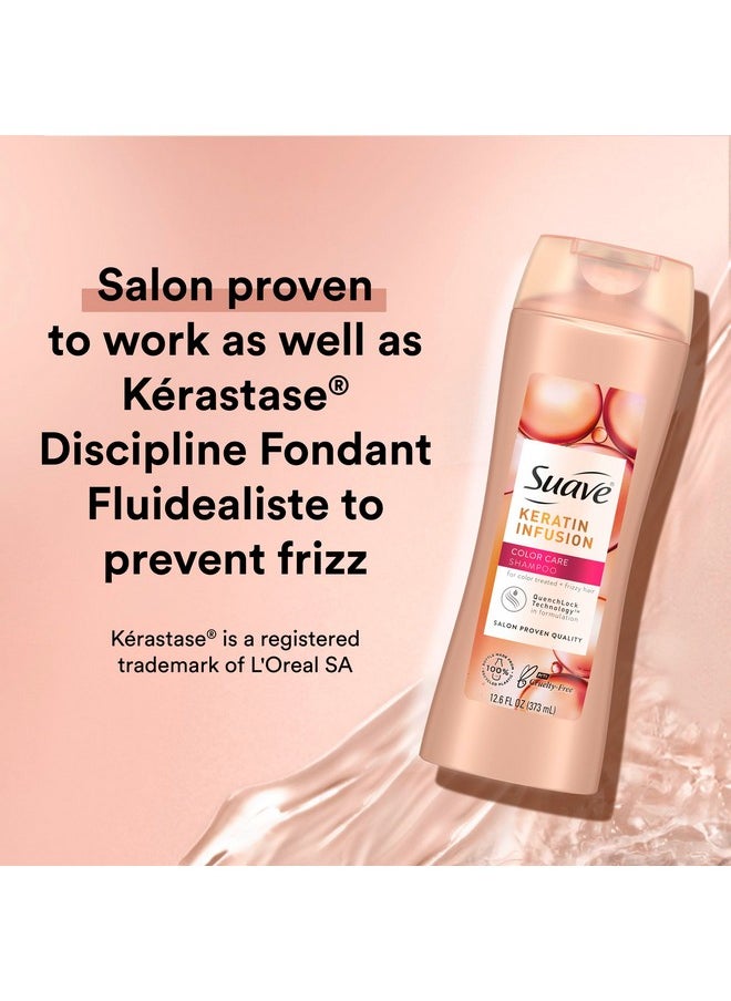 Suave Shampoo and Conditioner Set, Keratin Infusion, Color Care -Keratin Hair Treatment, Detangler & Frizz Control, 12.6 Oz Ea (2 Piece Set)