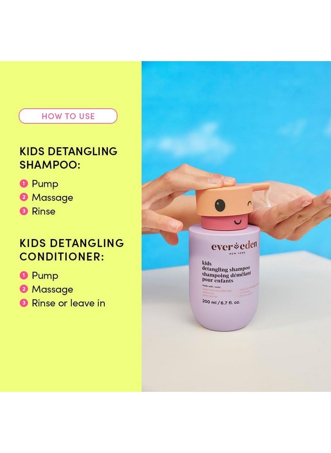 Evereden Kids Haircare Set: Hair Detangling Shampoo & Conditioner for Children Ages 3+, Plant Protein Peptides & Argan Oil, Vegan, Free from Sulfate, Paraben, Phthalate & Petrolatum