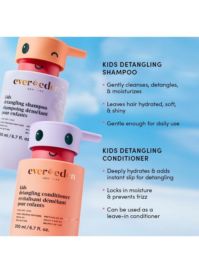 Evereden Kids Haircare Set: Hair Detangling Shampoo & Conditioner for Children Ages 3+, Plant Protein Peptides & Argan Oil, Vegan, Free from Sulfate, Paraben, Phthalate & Petrolatum