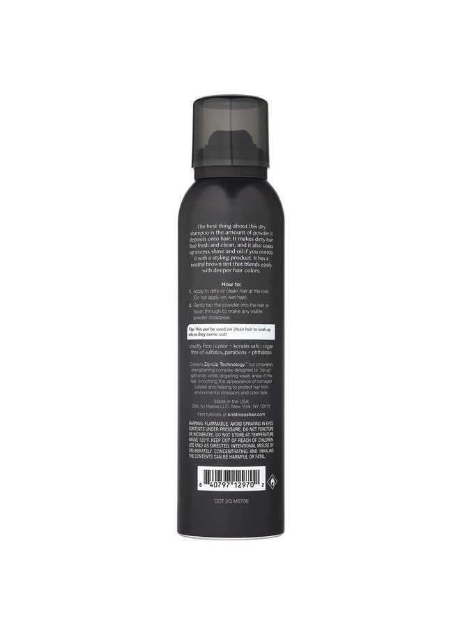 Kristin Ess Hair Brunette Dry Shampoo for Dark + Brown Hair with Vitamin C for all Hair Types - Oil Absorbing + Time Saving Dry Shampoo Powder Spray for all Hair Types, Vegan, 4 fl. oz.