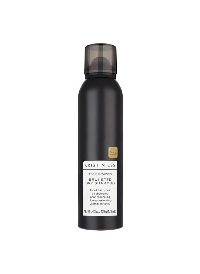 Kristin Ess Hair Brunette Dry Shampoo for Dark + Brown Hair with Vitamin C for all Hair Types - Oil Absorbing + Time Saving Dry Shampoo Powder Spray for all Hair Types, Vegan, 4 fl. oz.