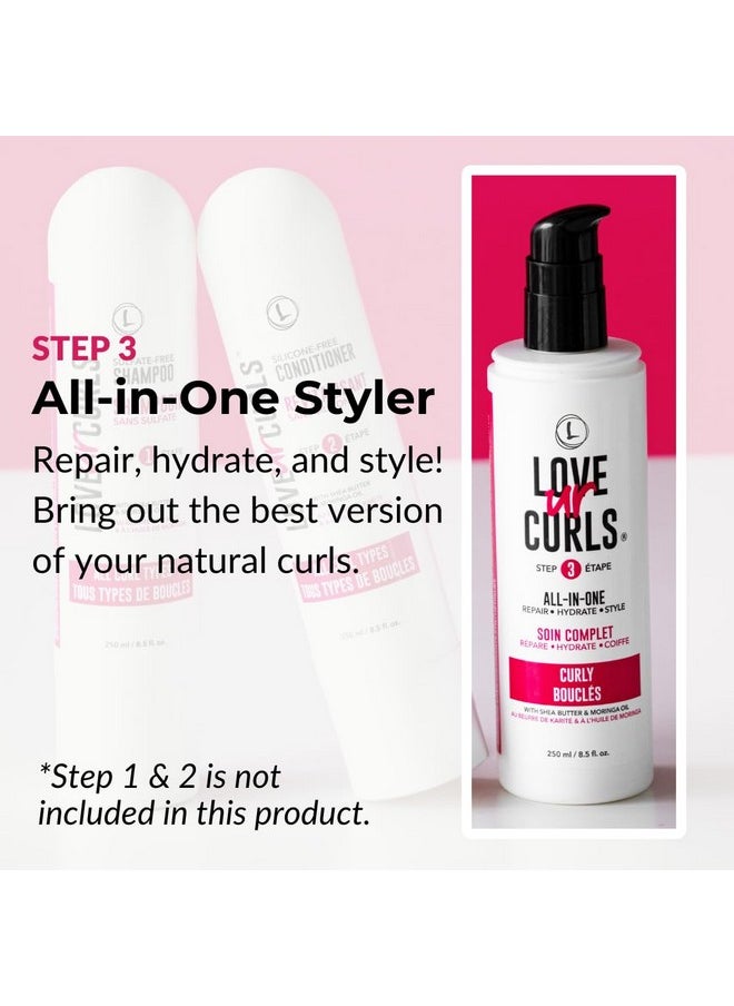 Love Ur Curls - LUS All in One Curl Cream Styler, Anti Frizz Curling Cream for Curly Hair, Repair, Define, Hydrate & Style with Shea Butter, 250mL