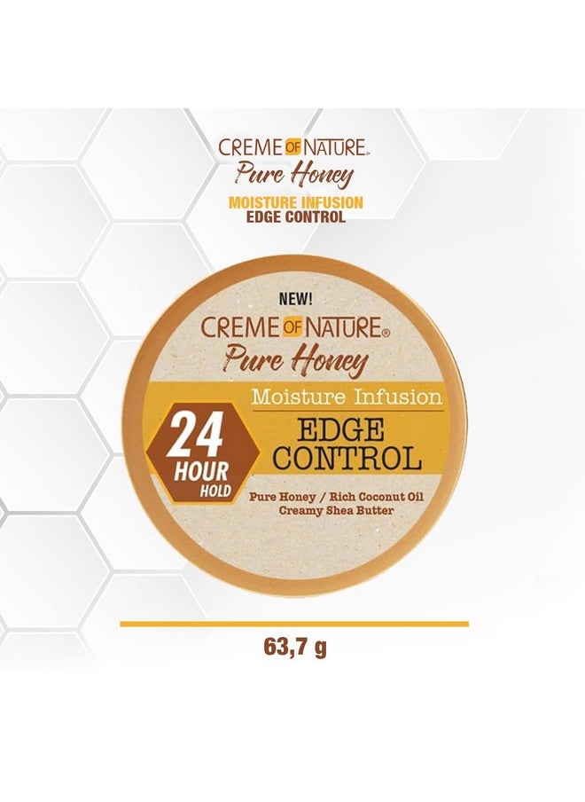 Moisture Infusiuon Edge Control by Creme of Nature, Pure Honey, Coconut Oil and Shea Butter Formula, 2.25 Oz