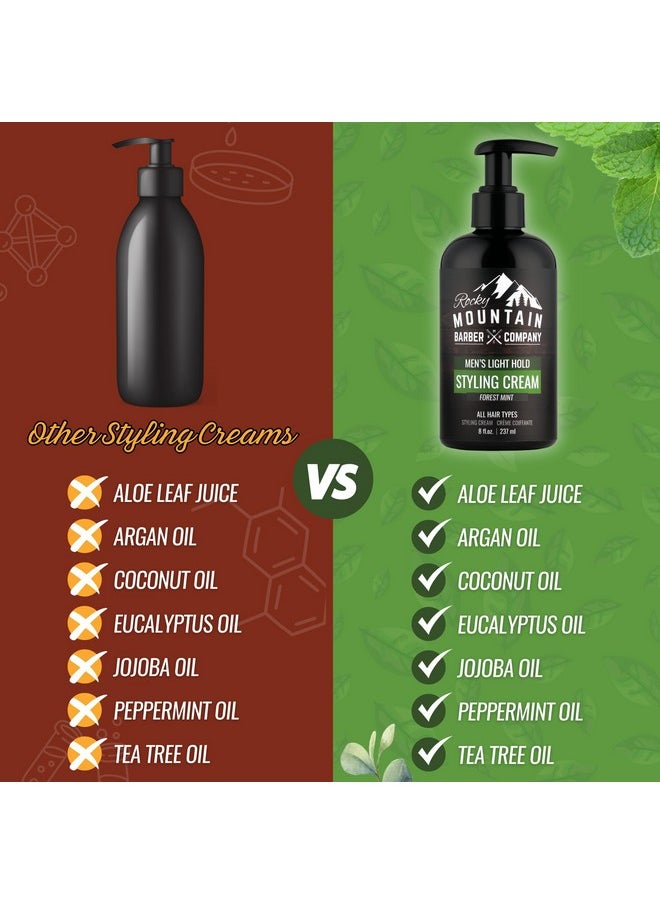 Men’s Hair Styling Cream - Style Your Hair in Seconds - Quick Styling Hair Product with Light Reworkable Hold & Low Shine for Modern Hairstyles - No Artificial Fragrance - For All Hair Types - 8 oz