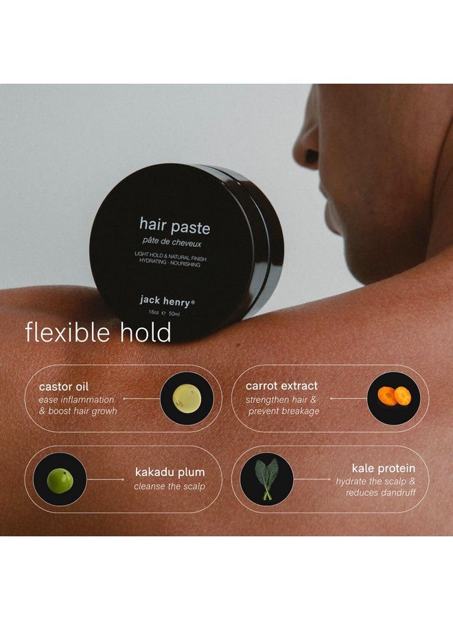 Natural Texturizing Paste for Men - 24 Hour Hold Styling for All Hair Types - Plant Based, Non-Greasy Lightweight Formula for Hydrating, Healthier Hair (1.69oz)