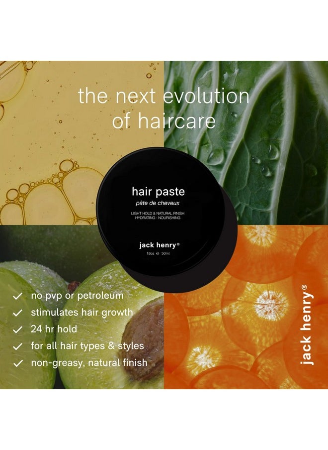 Natural Texturizing Paste for Men - 24 Hour Hold Styling for All Hair Types - Plant Based, Non-Greasy Lightweight Formula for Hydrating, Healthier Hair (1.69oz)