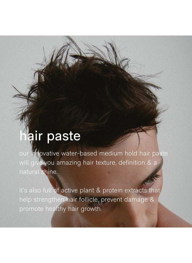 Natural Texturizing Paste for Men - 24 Hour Hold Styling for All Hair Types - Plant Based, Non-Greasy Lightweight Formula for Hydrating, Healthier Hair (1.69oz)