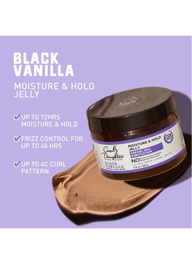 Carol's Daughter Black Vanilla Moisture and Hold Jelly, Hair Gel For Dry Hair with Shea Butter, Jojoba and Vanilla, 12 Fl Oz