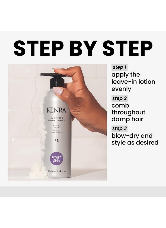 Kenra Smoothing Blowout Lotion 14 | Ultra-Fine Blowout Spray | Up To 4 Days Without Frizz | Enhances Smoothness & Manageability Of A Blowout | Thermal Protection | Medium To Coarse Hair | 10.1 fl. Oz