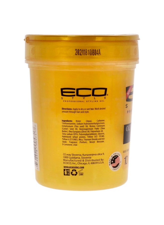 Eco Style Gel - Olive Oil And Shea Butter Black Castor Oil And Flaxseed - Superior Hold And Healthy Shine - Helps Moisturize Scalp - Repairs Damaged Follicles - Promotes Hair Growth - 32 Oz