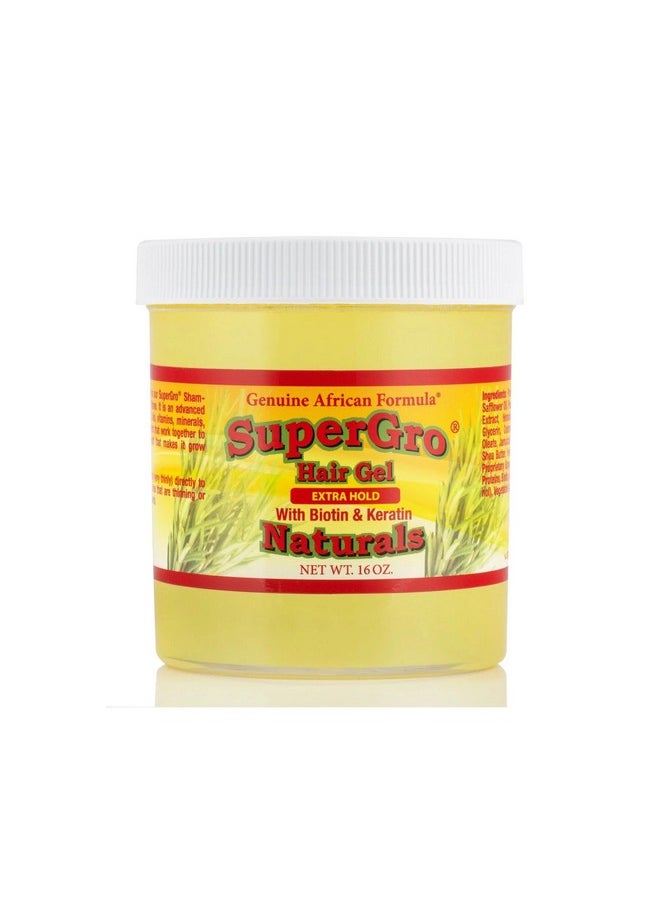 Genuine African Formula SuperGro Extra Hold Gel for Natural Hair Styling - 16 oz