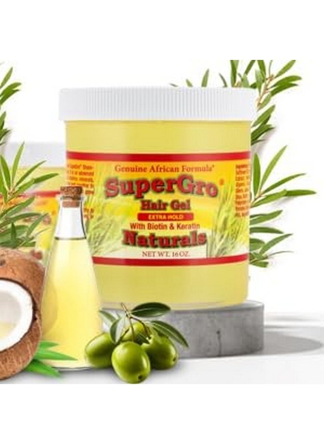 Genuine African Formula SuperGro Extra Hold Gel for Natural Hair Styling - 16 oz