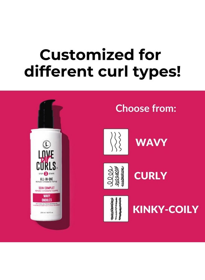 Love Ur Curls Ultra Curl Defining Set for Wavy Hair - Shampoo & Conditioner with All in One Curl Cream Styler & Irish Sea Moss Gel