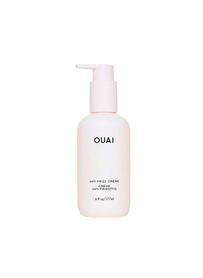 OUAI Anti Frizz Cream - Moisturizing Hair Cream with Frizz Control & Heat Protection - Provides Lasting Hydration with Jackfruit & Beetroot Extract - Paraben, Phthalate & Sulfate Free (6 oz)