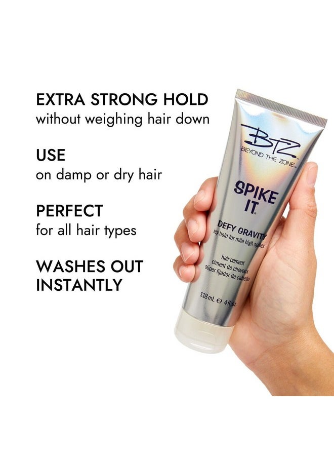 Beyond the Zone Spike It Hair Cement, Strong-Hold Hair Gel, Great for All Hair Types, 4 oz