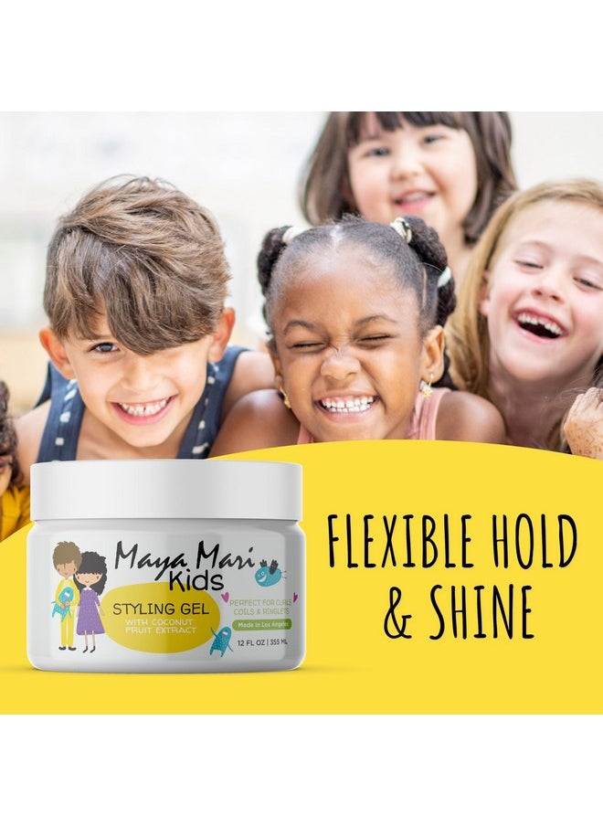 MAYA MARI Kids Hair Styling Gel with Coconut Fruit Extract | Safe & Gentle Baby Hair Gel | Sulfate-Free Toddler Hair Products for Boys & Girls, 12 oz
