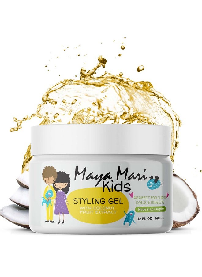 MAYA MARI Kids Hair Styling Gel with Coconut Fruit Extract | Safe & Gentle Baby Hair Gel | Sulfate-Free Toddler Hair Products for Boys & Girls, 12 oz