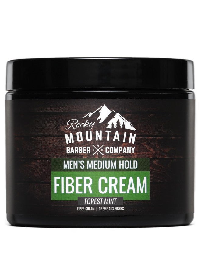 Men’s Fiber Hair Cream - Classic Hair Styling Product with Medium Hold & Shine for Modern and Classic Hairstyles - No Artificial Fragrance - For All Hair Types - Easy to Wash Out - 4 oz