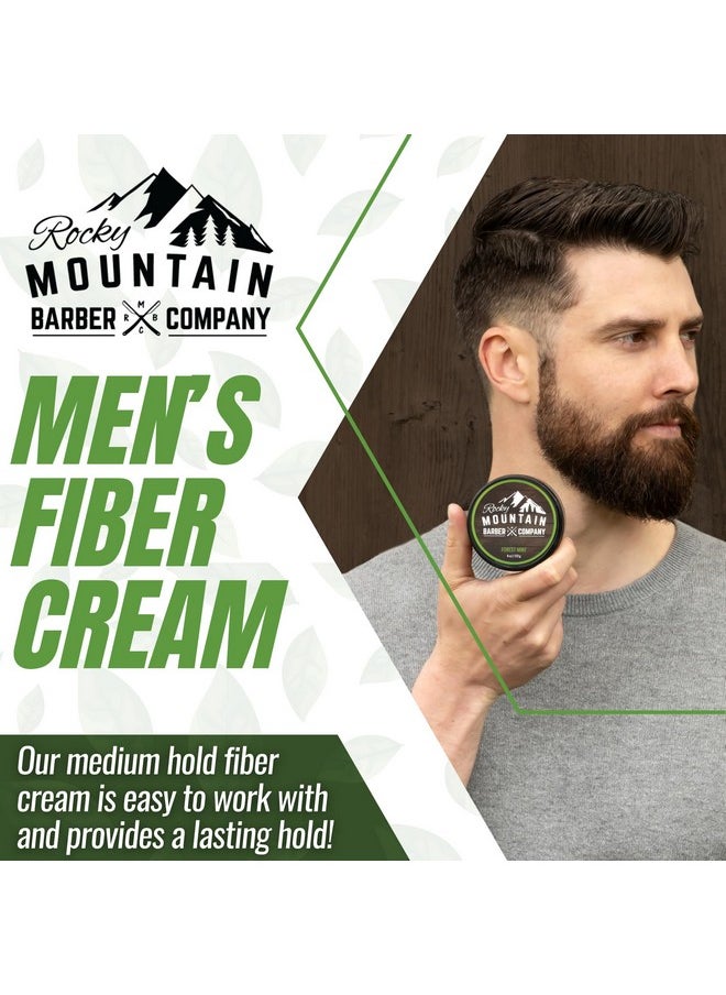 Men’s Fiber Hair Cream - Classic Hair Styling Product with Medium Hold & Shine for Modern and Classic Hairstyles - No Artificial Fragrance - For All Hair Types - Easy to Wash Out - 4 oz
