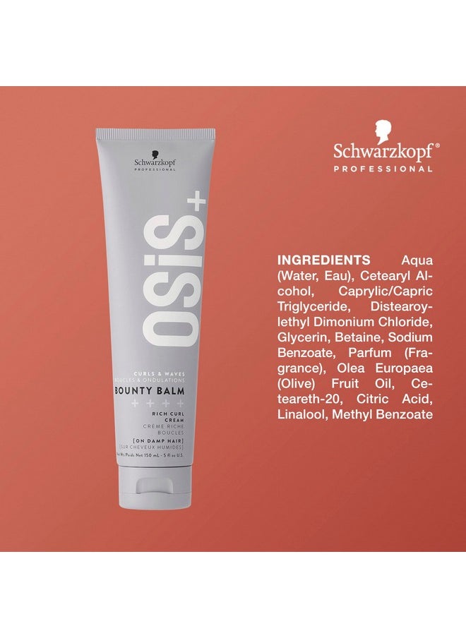 OSiS+ Bounty Balm Rich Curl Cream 5oz | Reduces Frizz and Enhances Natural Textures | Non-Stiff | Non-Crunchy | All Curly Types