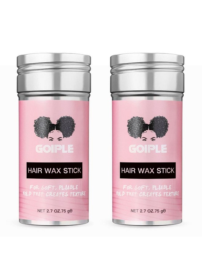 Goiple Hair Wax Stick - Long-Lasting, Smoothing & Slick Pomade Stick for Hair Wigs, Styling Waxes for Fly Away & Edge Frizz Hair, 2.7oz each