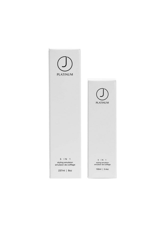 J Beverly Hills Platinum 5 In 1 Leave-in Styling Emulsion Cream with Argan Oil for Heat Protection, 8 Oz