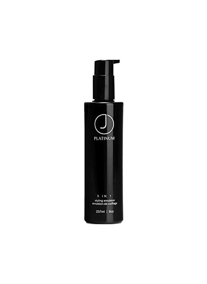 J Beverly Hills Platinum 5 In 1 Leave-in Styling Emulsion Cream with Argan Oil for Heat Protection, 8 Oz