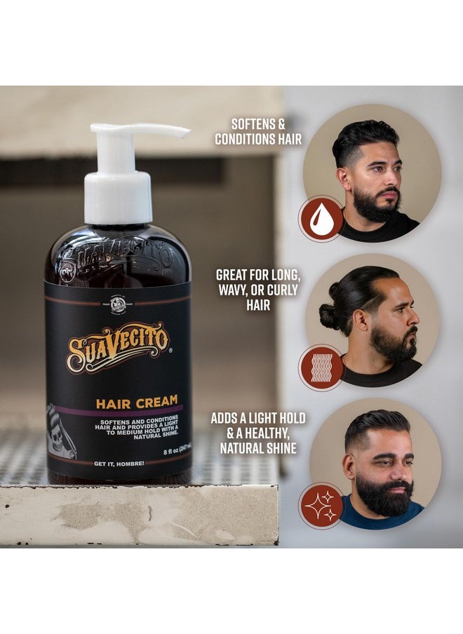 Suavecito Hair Cream Pump Bottle Medium Shine All Day Light Hold (16 oz)