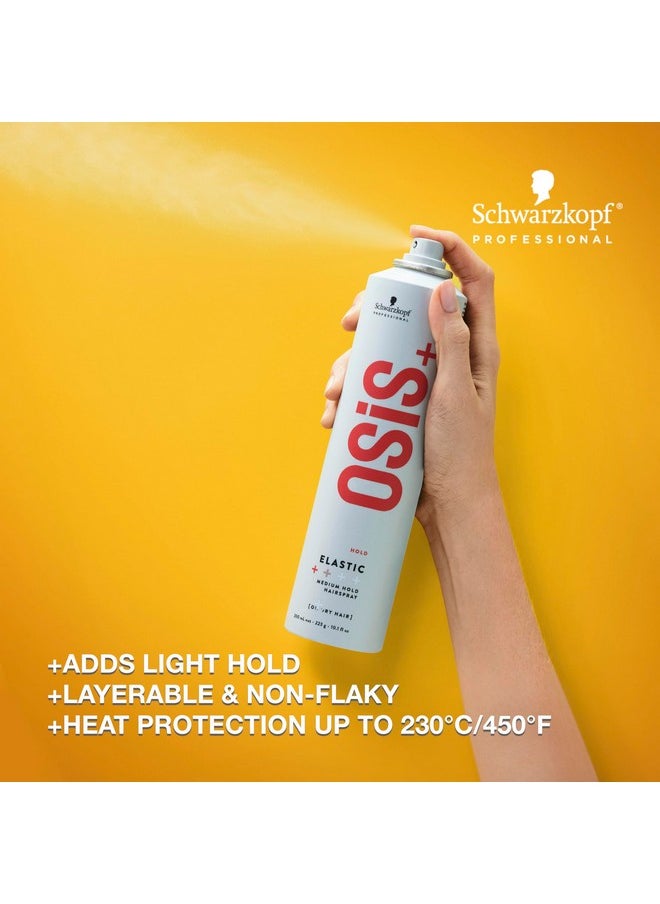 OSiS+ Elastic Light Hold Hairspray 9oz - | Heat Protection and Shine | All Hair Types