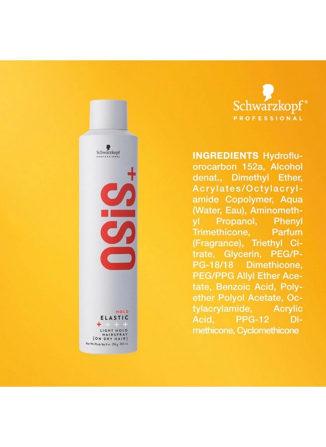 OSiS+ Elastic Light Hold Hairspray 9oz - | Heat Protection and Shine | All Hair Types