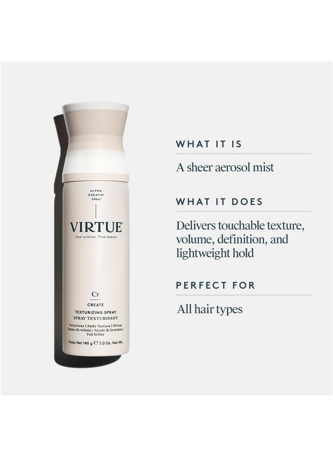 VIRTUE Texturizing Spray, Sulfate Free, Volumizes, Shines, Adds Texture, Color Safe, 5 Oz