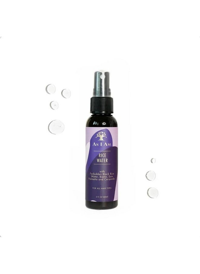 As I Am Hair Spray, Rice Water 2 Fl Oz - with Forbidden Black Rice, Saw Palmetto, Biotin.