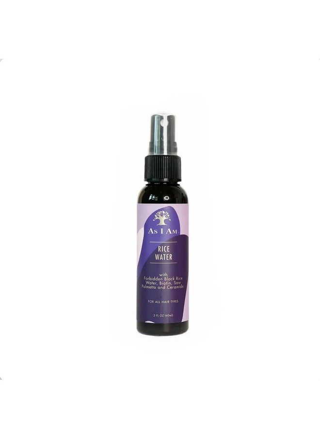 As I Am Hair Spray, Rice Water 2 Fl Oz - with Forbidden Black Rice, Saw Palmetto, Biotin.