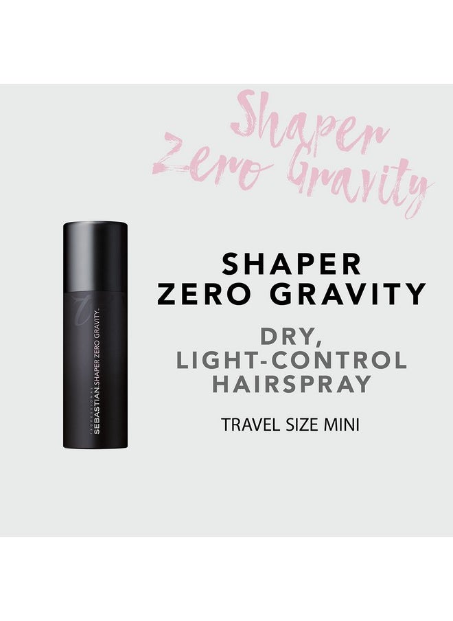 Sebastian Professional Shaper Zero Gravity, Light Control, Ultra Brushable, Fast Drying, Humidity Resistant, for All Hair Types, Travel Size, Mini Hairspray, 1.5 Oz