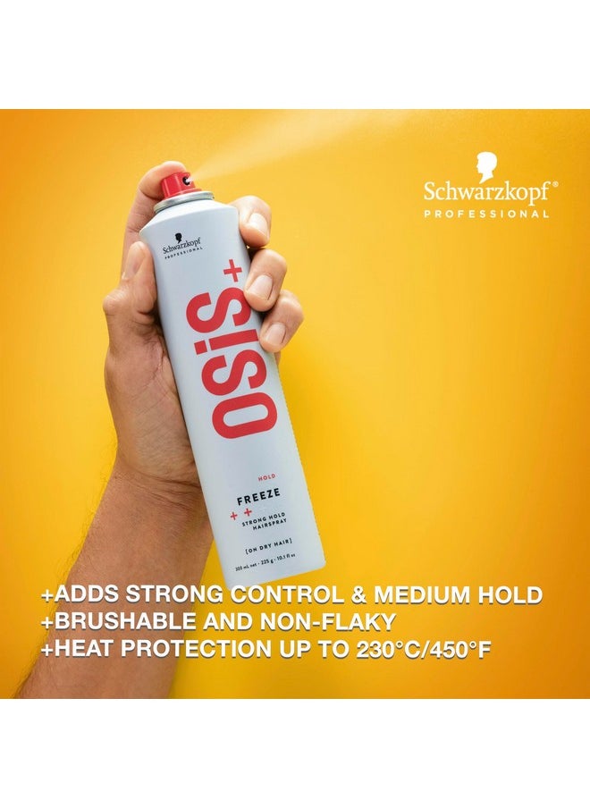 OSiS+ Freeze Medium Hold Hairspray 9oz | All Day Hold and Shine | Heat and Humidity Protection