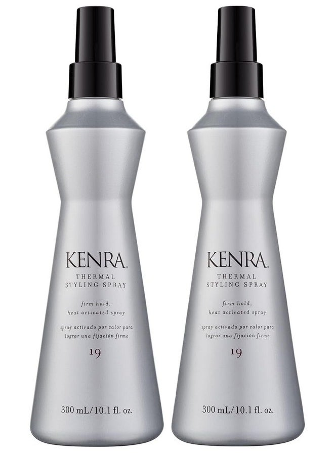 Kenra Thermal Styling Spray 19 | Heat Protection Spray | Firm Hold Heat-Activated Spray | Tames Frizz, Flyaways & Adds Shine | All Hair Types | 10 fl. Oz (2-Pack)