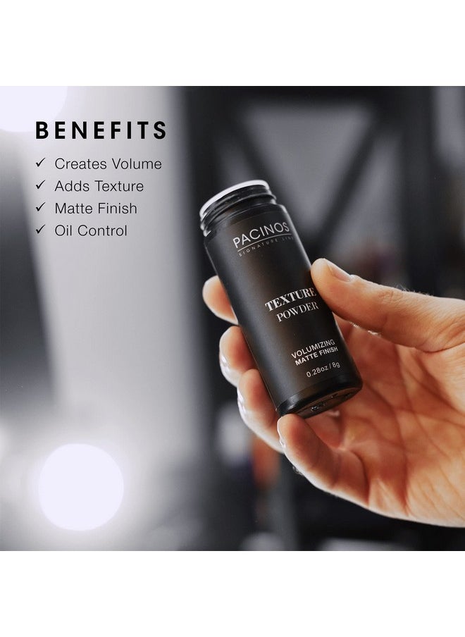 Pacinos Texture Powder - Lightweight Root Lifting Powder with Matte Dry Finish for Texture, Volume & Thickness - Shaker Bottle for Easy Hair Styling, 8g