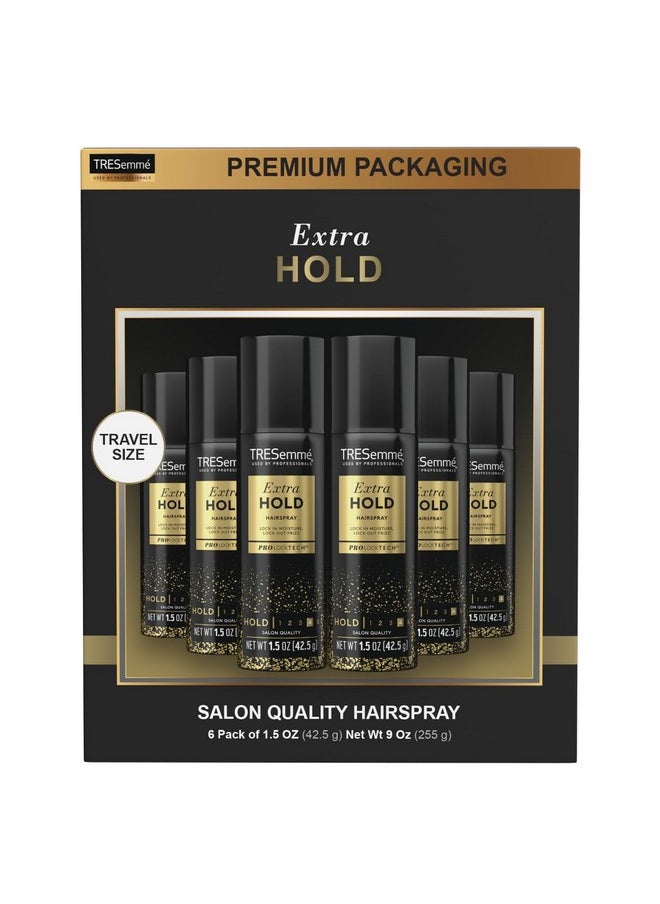 TRESemmé Travel-Size Hairspray 6-Pack - TRES Two Aerosol Hair Spray Extra Hold, Anti-Humidity, Anti-Frizz Hair Products, 1.5 Oz Ea