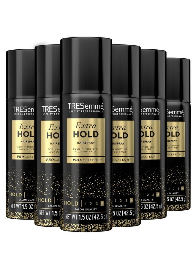 TRESemmé Travel-Size Hairspray 6-Pack - TRES Two Aerosol Hair Spray Extra Hold, Anti-Humidity, Anti-Frizz Hair Products, 1.5 Oz Ea