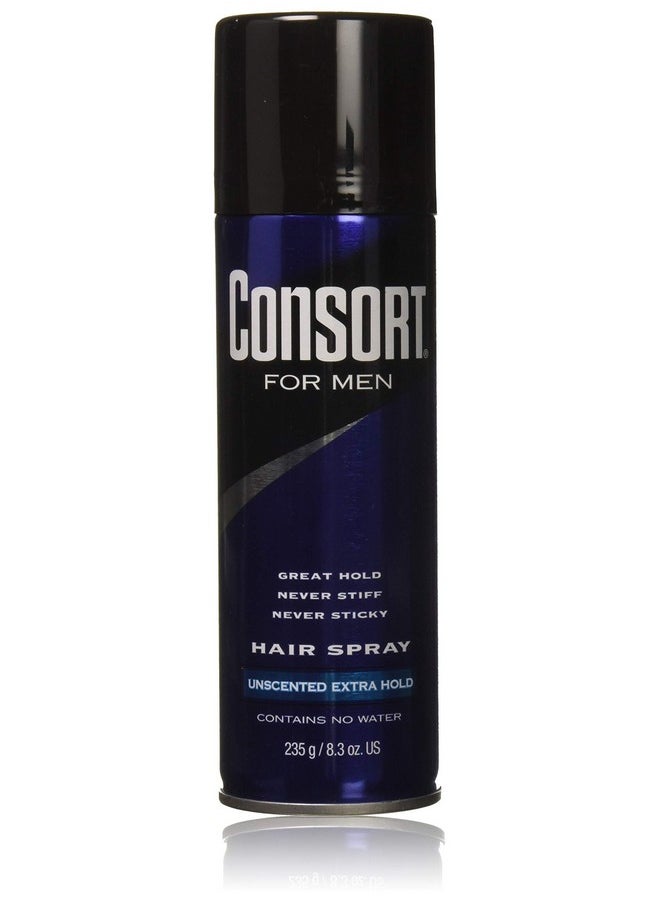Consort For Men Hair Spray Unscented Extra Hold 8.30 oz (Pack of 3)