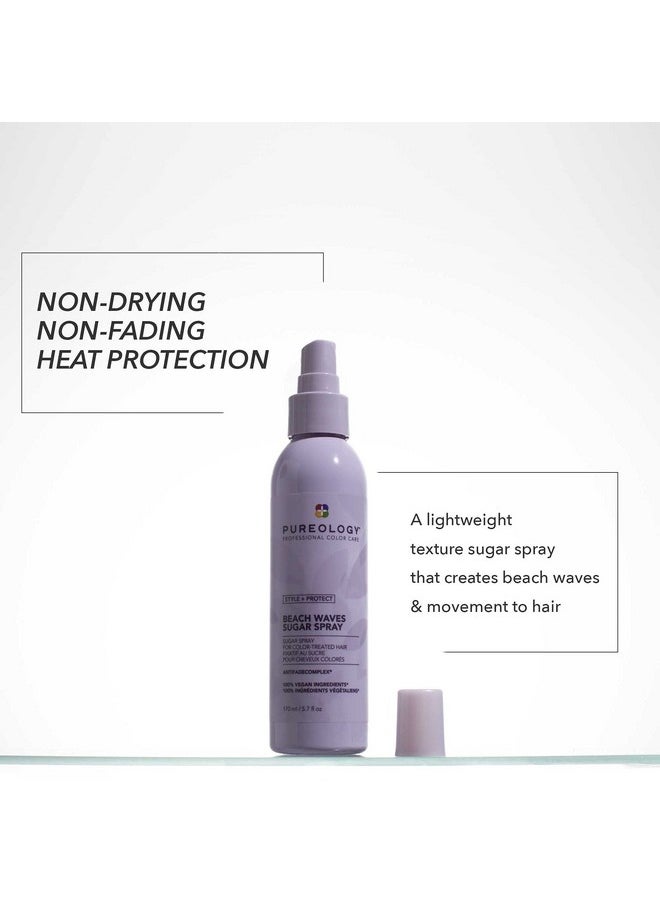 Pureology Style + Protect Beach Waves Sugar Spray | For Color-Treated Hair | Adds Texture To Create Tousled Waves | Sulfate-Free | Vegan | Updated Packaging | 5.7 Fl. Oz. |