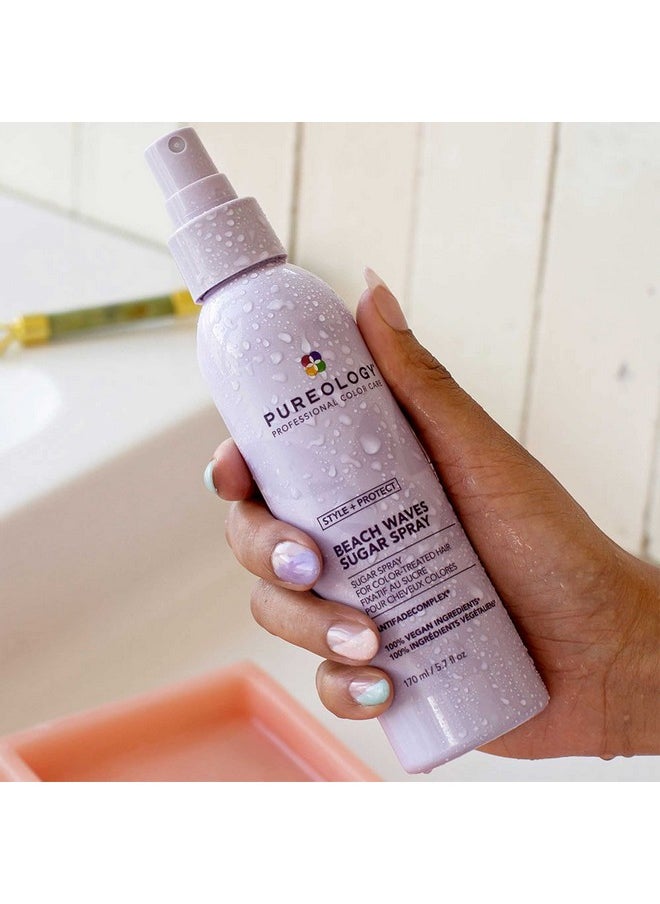 Pureology Style + Protect Beach Waves Sugar Spray | For Color-Treated Hair | Adds Texture To Create Tousled Waves | Sulfate-Free | Vegan | Updated Packaging | 5.7 Fl. Oz. |