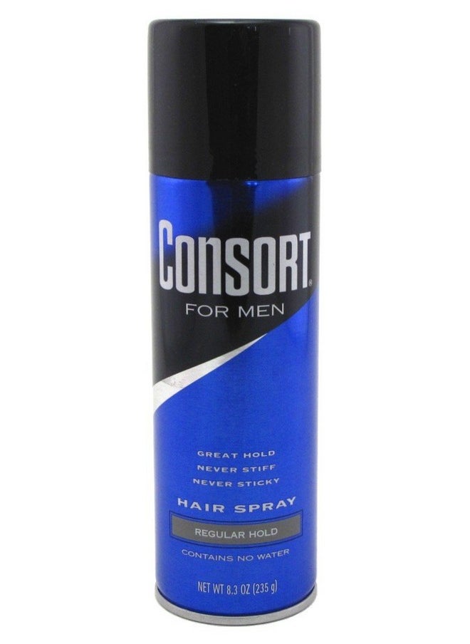 Consort Hair Spray 8.3 Ounce Regular Hold Aerosol (235ml) (3 Pack)