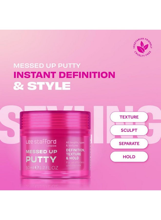 Lee Stafford Hair Styling Pomade | Messed Up Putty - Lighweight, Pliable Shaping Wax for All Lengths, Firm Hold for Texturizing and Definition, 1.7 Fl Oz