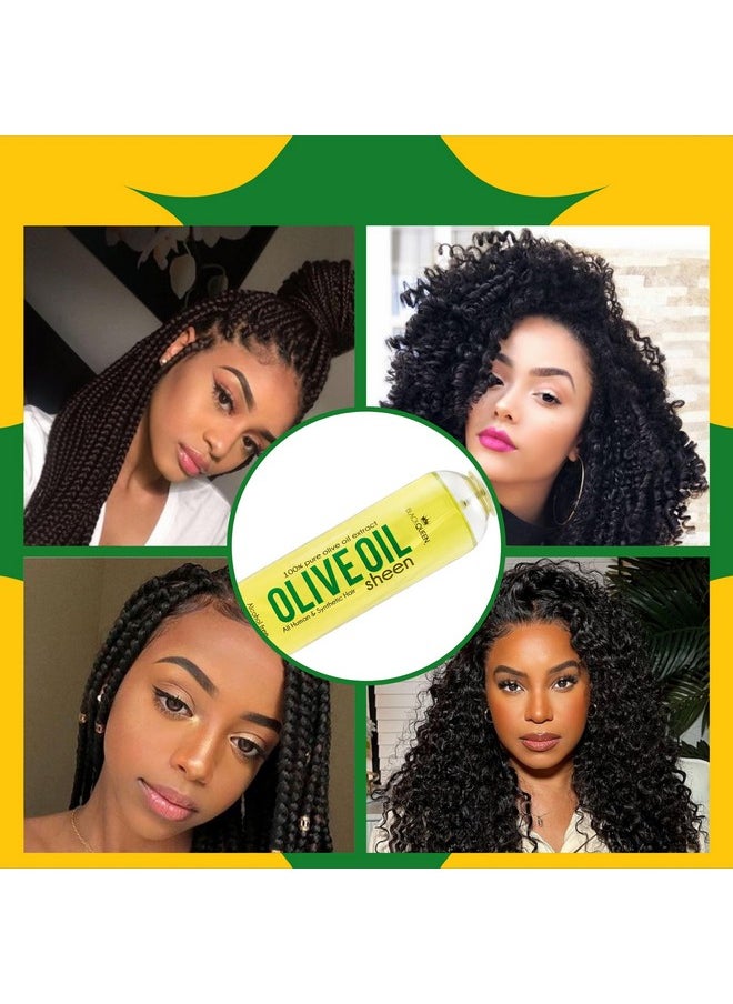 Black Queen Olive Oil Sheen Spray for Locs, Dreadlocks, Twists, Braids, Cornrows, 4C Hair - Moisturizing, Refreshing - 2 oz- Made in the USA (Pack of 1)
